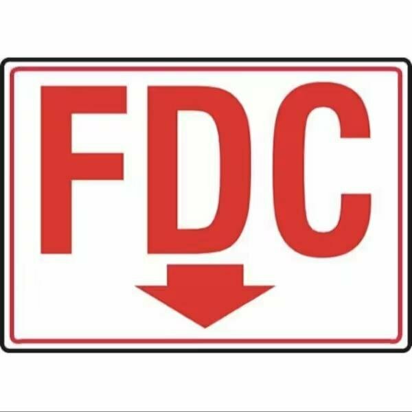 Accuform FDC REFLECTIVE SIGN FDC RED ON WHITE MLFX911GF